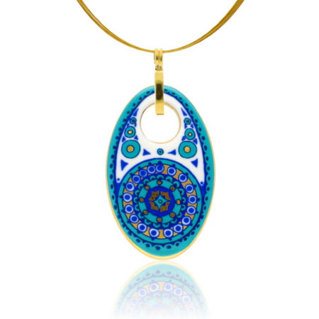 Colier Desert Gold Blue Mandala