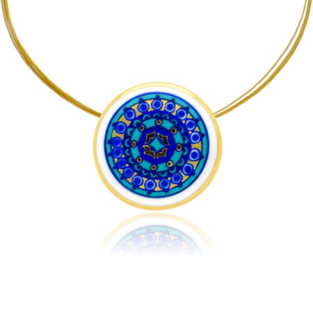 Colier Desert Gold Blue Mandala rotund